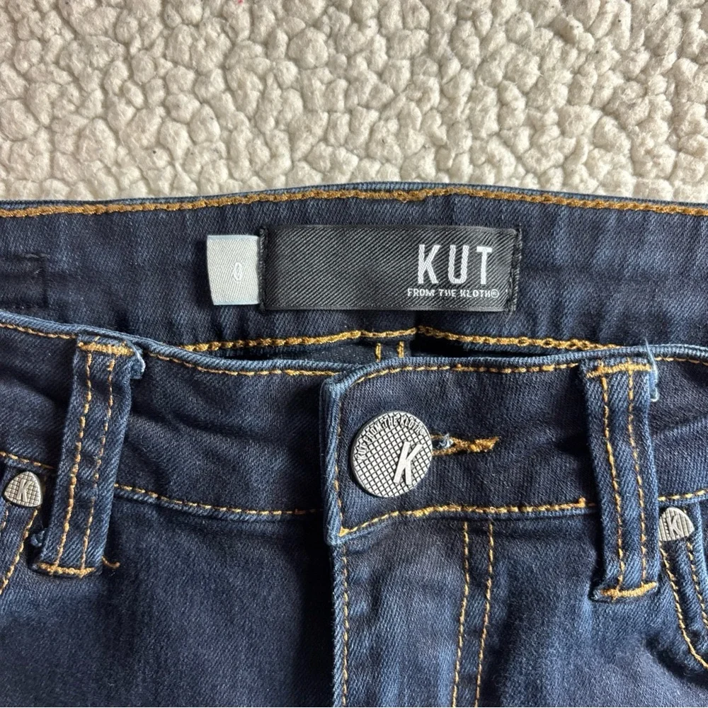 Kut From The Kloth Women’s Dark Wash Stretch Jeans Size 0 Mid Rise Slim Classic - Picture 5 of 16